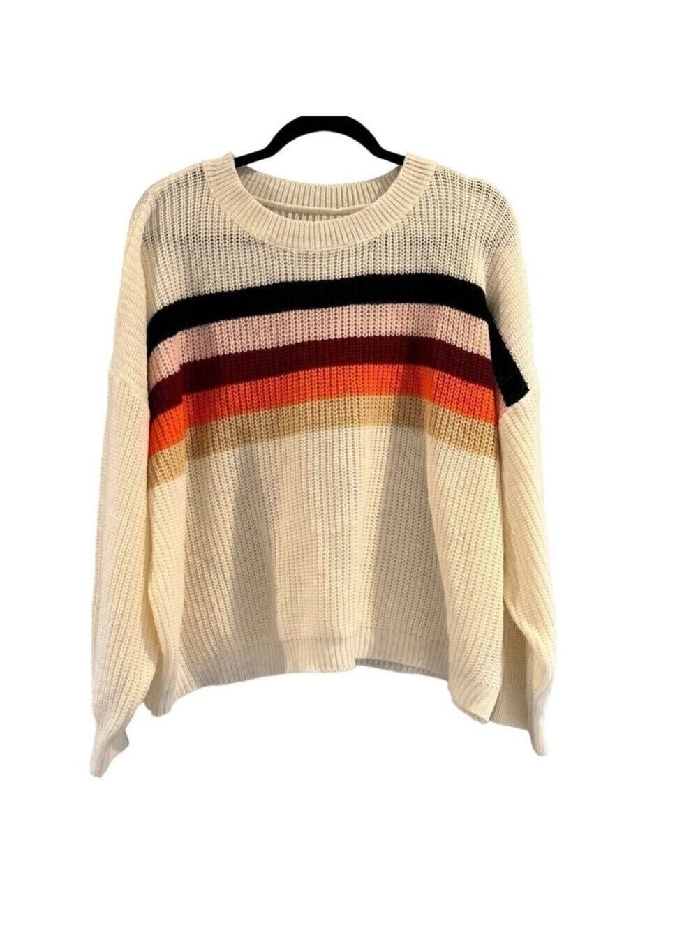 Shein Curve Crop Top Sweater Womens 3XL Crew Neck Chunky Lightweight Casual